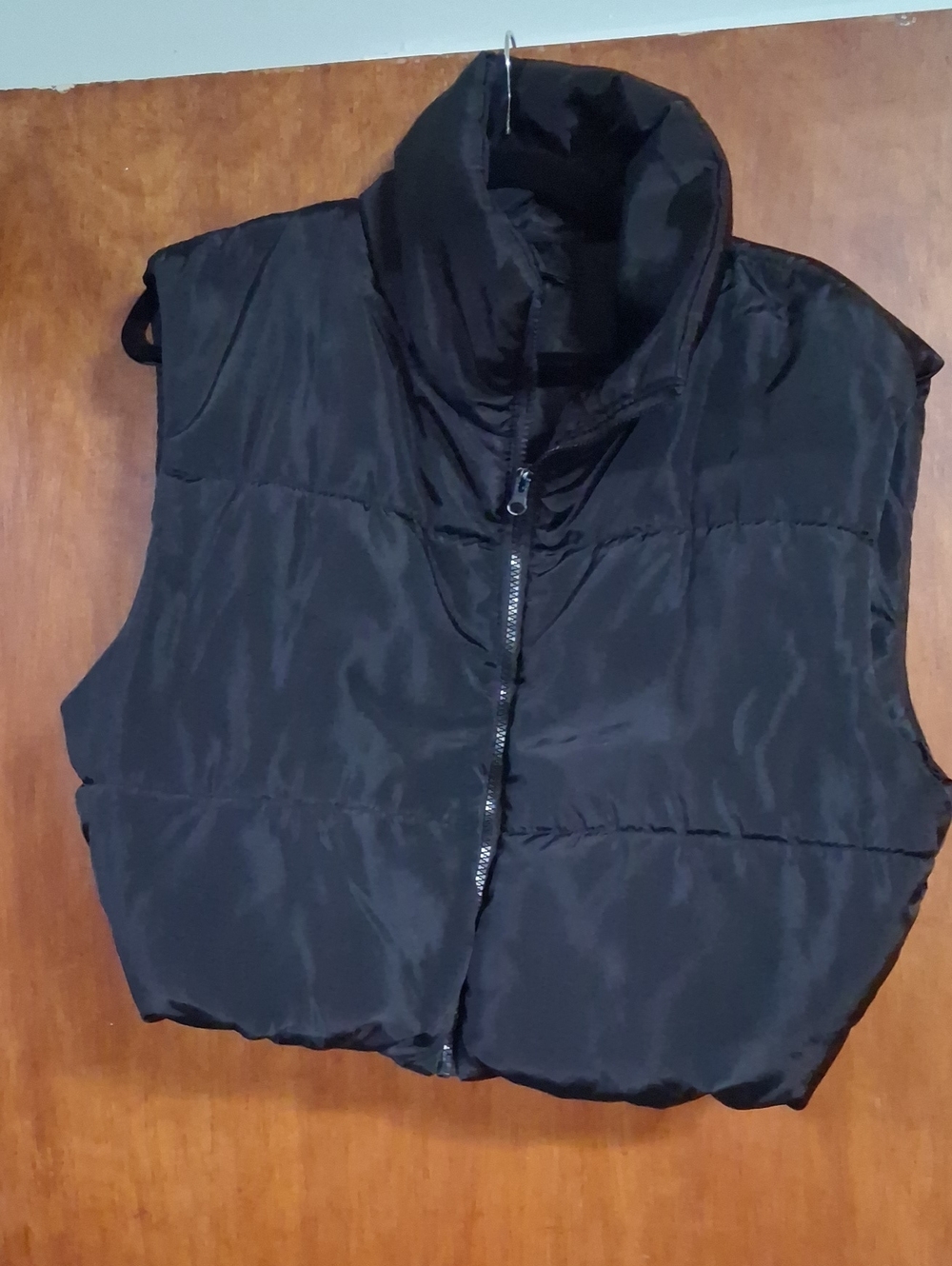 SHEIN Black Quilted Puffer Vest with High Collar